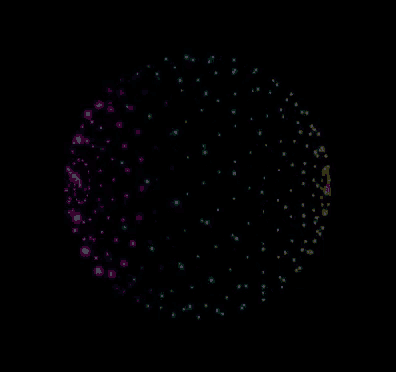 a black background with a circle of colorful lights on it