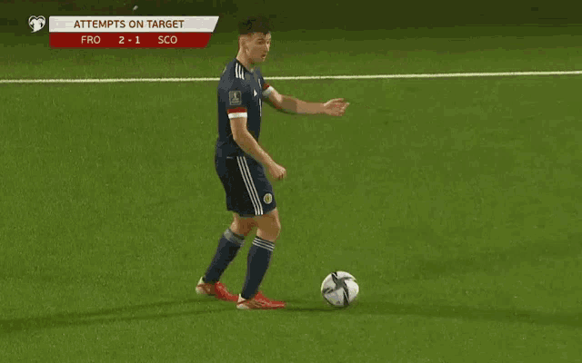 a soccer player with the number 6 on his jersey kicks a soccer ball