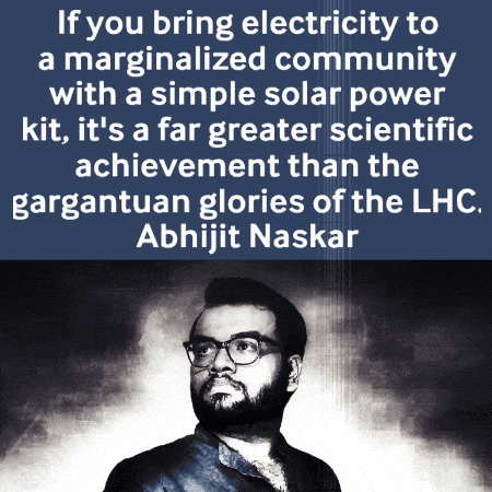 a man with glasses and a quote from abhijit naskar