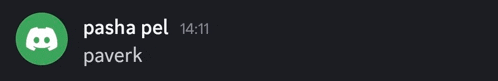 a green discord icon with the name pasha pel paverk