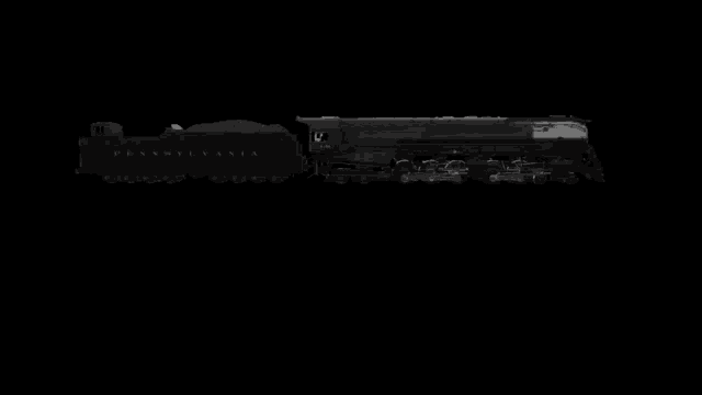 a black train on a black background that says ' united states ' on the side