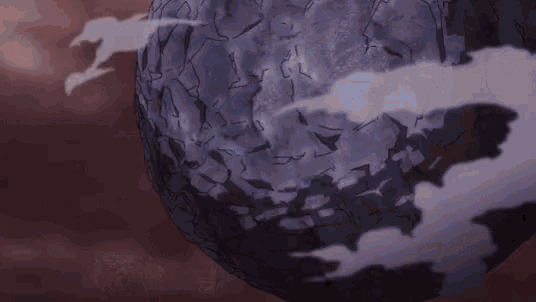 a drawing of a purple planet with a few letters on it