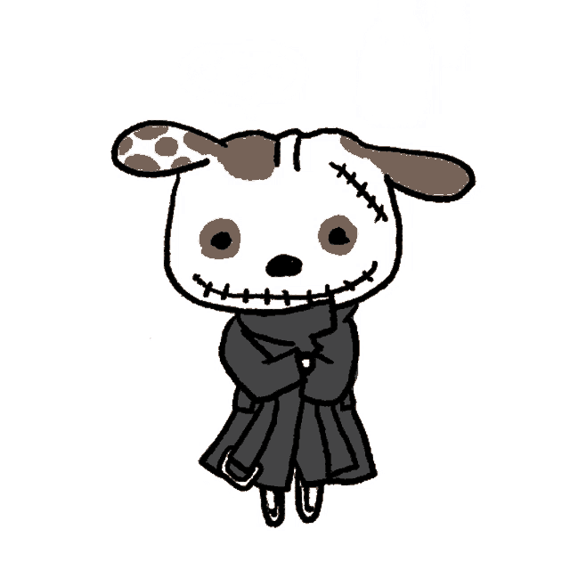 a drawing of a dog dressed as a skeleton with a cape