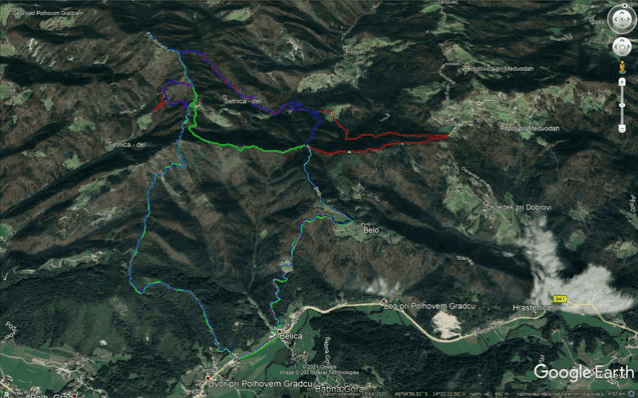 an aerial view of a mountain range with google earth at the bottom left