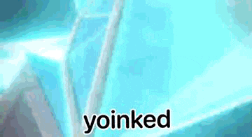 a blue and white background with the word yoinked on it