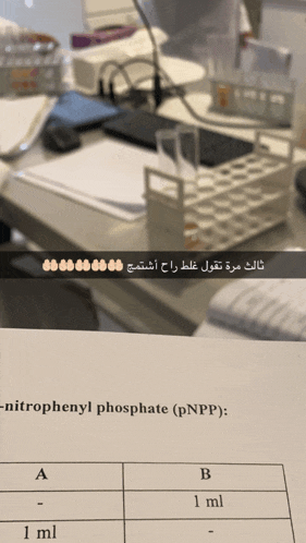 a piece of paper that says " nitrophenyl phosphate " on it
