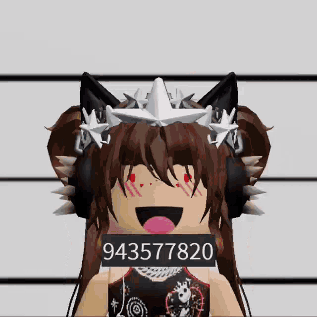 a girl with a crown on her head is wearing a mugshot with the number 943577820