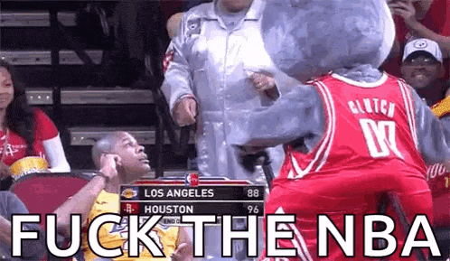 a basketball game is being played between los angeles and houston .