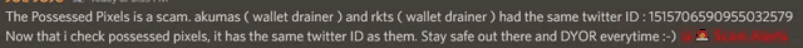 a blurred image of text with a red cone in the lower right corner