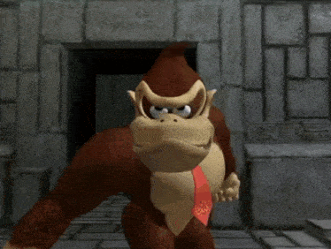 a donkey kong costume with a red tie
