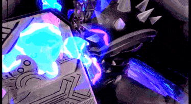 a drawing of a robot with a blue light coming out of its mouth