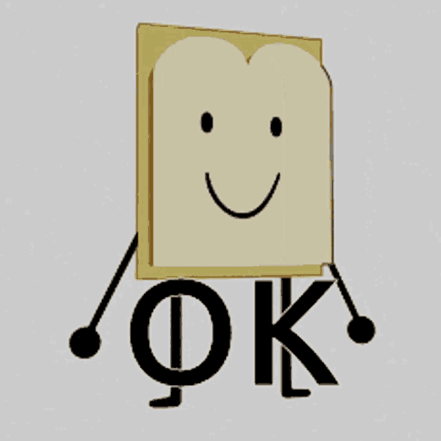 a cartoon drawing of a sandwich with the word ok written below it