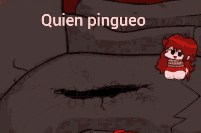 a cartoon of a girl and a clown with the words quien pingueo above them