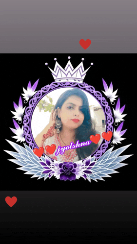 a picture of a woman with a crown and the name jyolshna on it