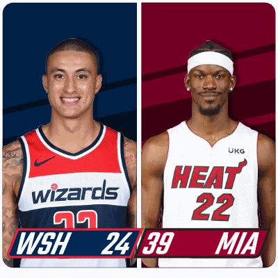 Washington Wizards (24) Vs. Miami Heat (39) First-second Period Break GIF - Nba Basketball Nba 2021 GIFs