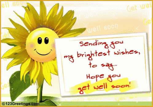 a greeting card with a sunflower and the words " sending you my brightest wishes to say "