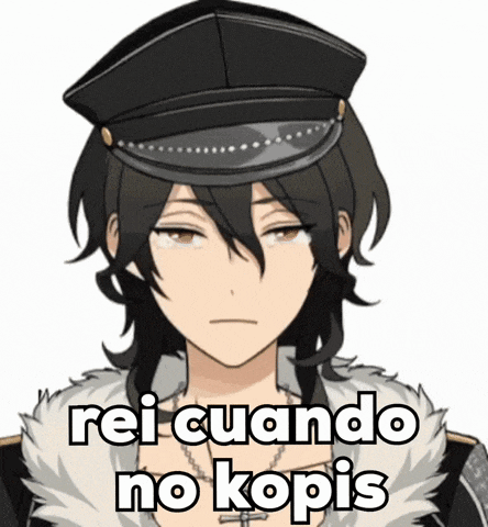a man wearing a hat with the words rei cuando no kopis on his face