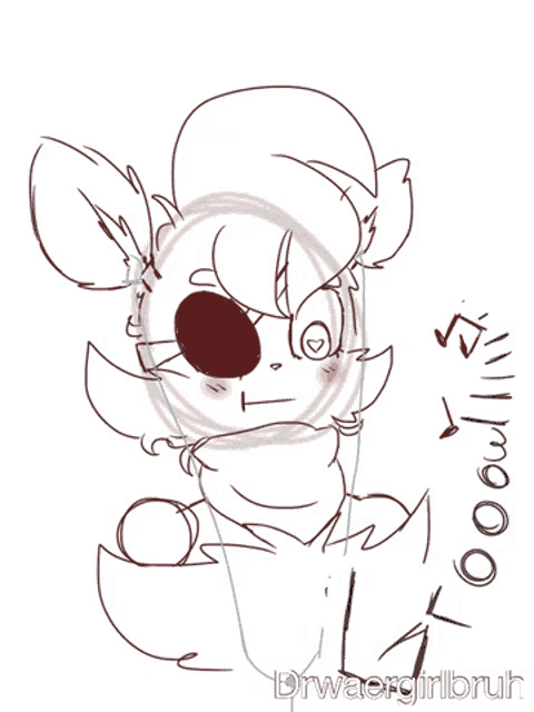 a drawing of a fox with the words drwaergirlbruh written below it