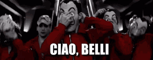 La Casa Di Carta Ca Casa De Papel Ciao Belli Saluti Salutare Ciao Amici Dalì Salvador Dalì GIF