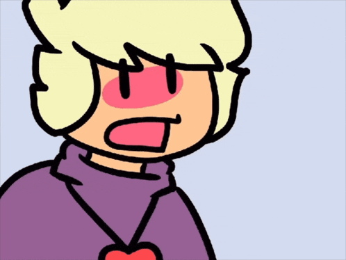 a cartoon drawing of a person with a heart necklace around their neck
