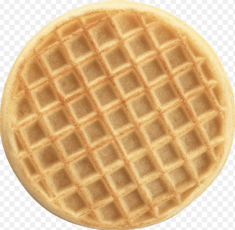 a waffle with a checkered pattern on it