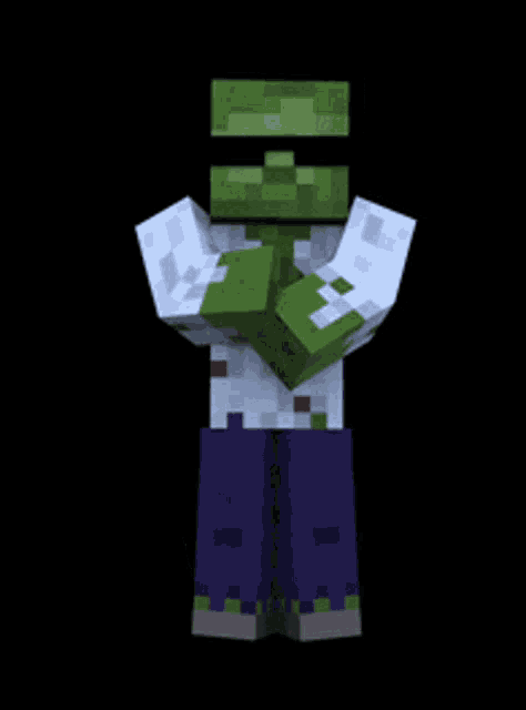 a minecraft character with a green face and sunglasses on
