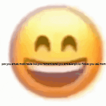 a smiley face with the words pay you are at mcdonalds but you remember you are allergic to rice so you tell mom