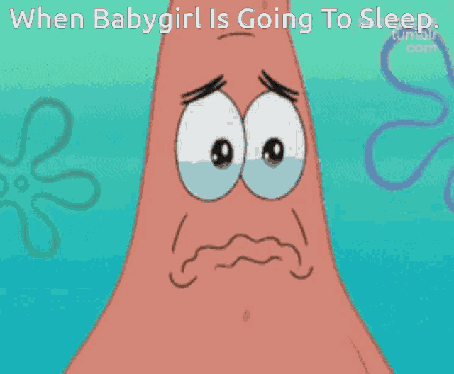 a cartoon of patrick star with a sad look on his face
