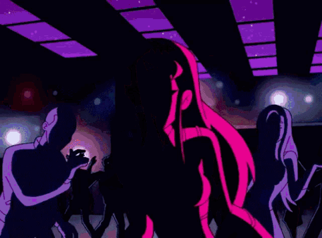 a cartoon character is smiling in front of a crowd