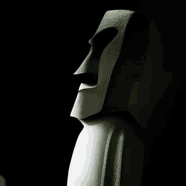 a statue of a man with a long neck and a large nose