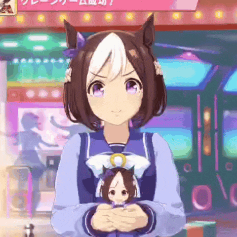 a girl in a blue jacket is holding a stuffed horse in her hands .