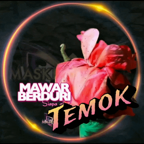 a pink flower in a circle with the word temok