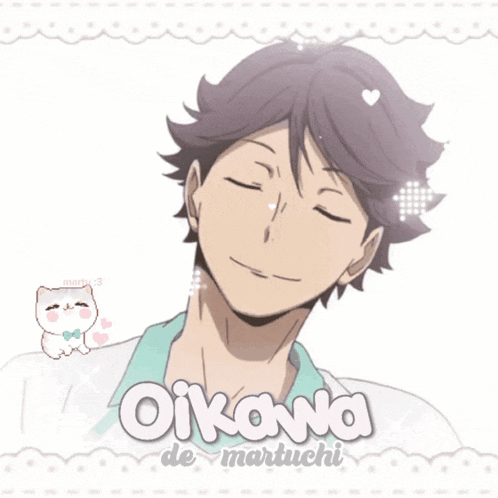 a picture of oikawa de marluchi with a cat on it