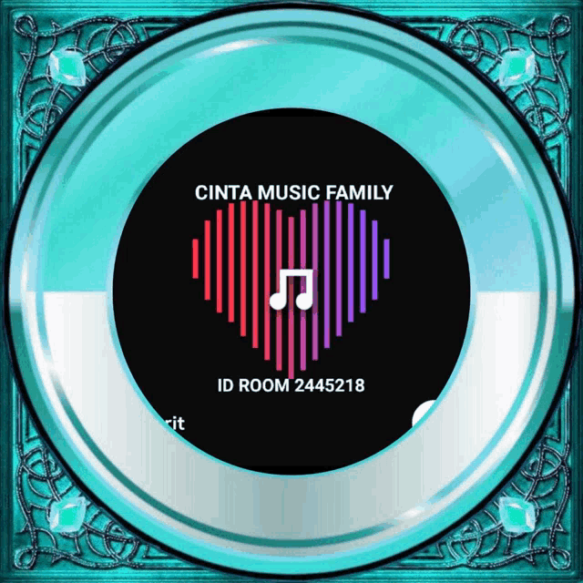 a logo for cinta music family shows a heart with music notes inside