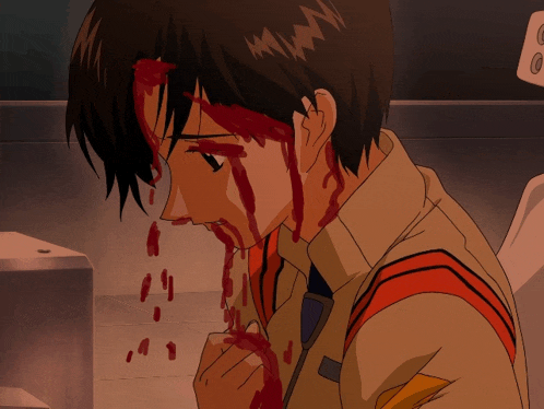 a man with blood coming out of his nose