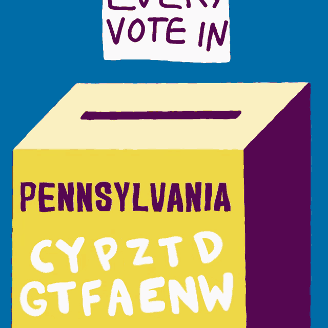 a yellow and purple box that says pennsylvania on it