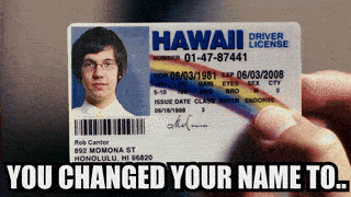 a person holding a hawaii driver license with a picture of a man on it