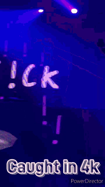 a blue background with the words caught in 4k in white letters