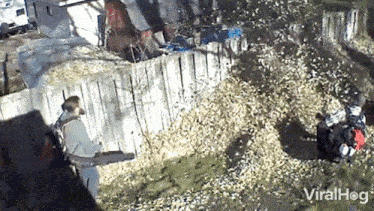 Blowing The Leaves Viralhog GIF - Blowing The Leaves Viralhog Cleaning The Yard GIFs