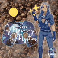 a poster for good morning mystics shows a girl holding a star