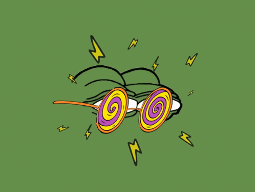 a cartoon of a pair of sunglasses with lightning bolts around them
