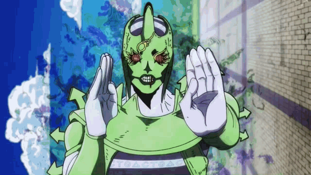 a cartoon character with a green mask and the word toast on his shirt