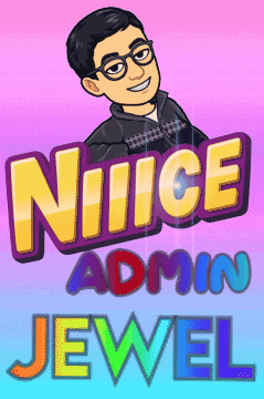a cartoon of a man with glasses and the words nice admin jewel below him