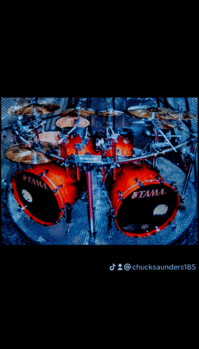 a picture of a drum set with the brand name tama