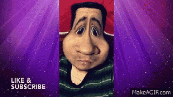a man with a big nose is making a funny face