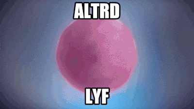 a pink sphere with the words altro lyf written on it
