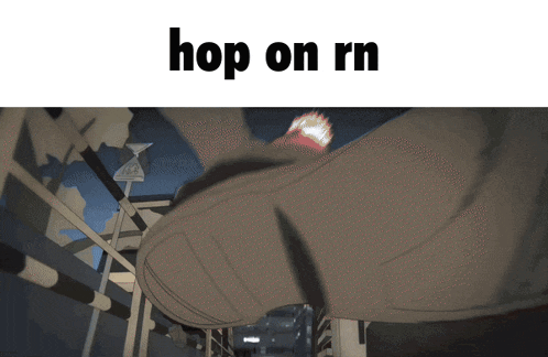 a picture of a person with the words hop on rn