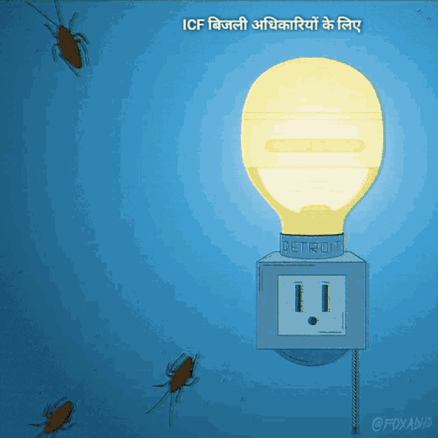 a light bulb is plugged into a detroit outlet