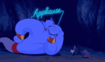 a cartoon character with the word applause written on the bottom