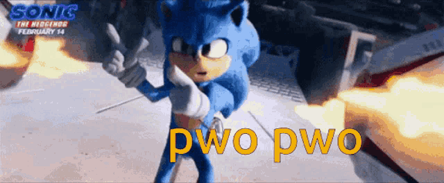 a movie poster for sonic the hedgehog shows sonic holding a gun